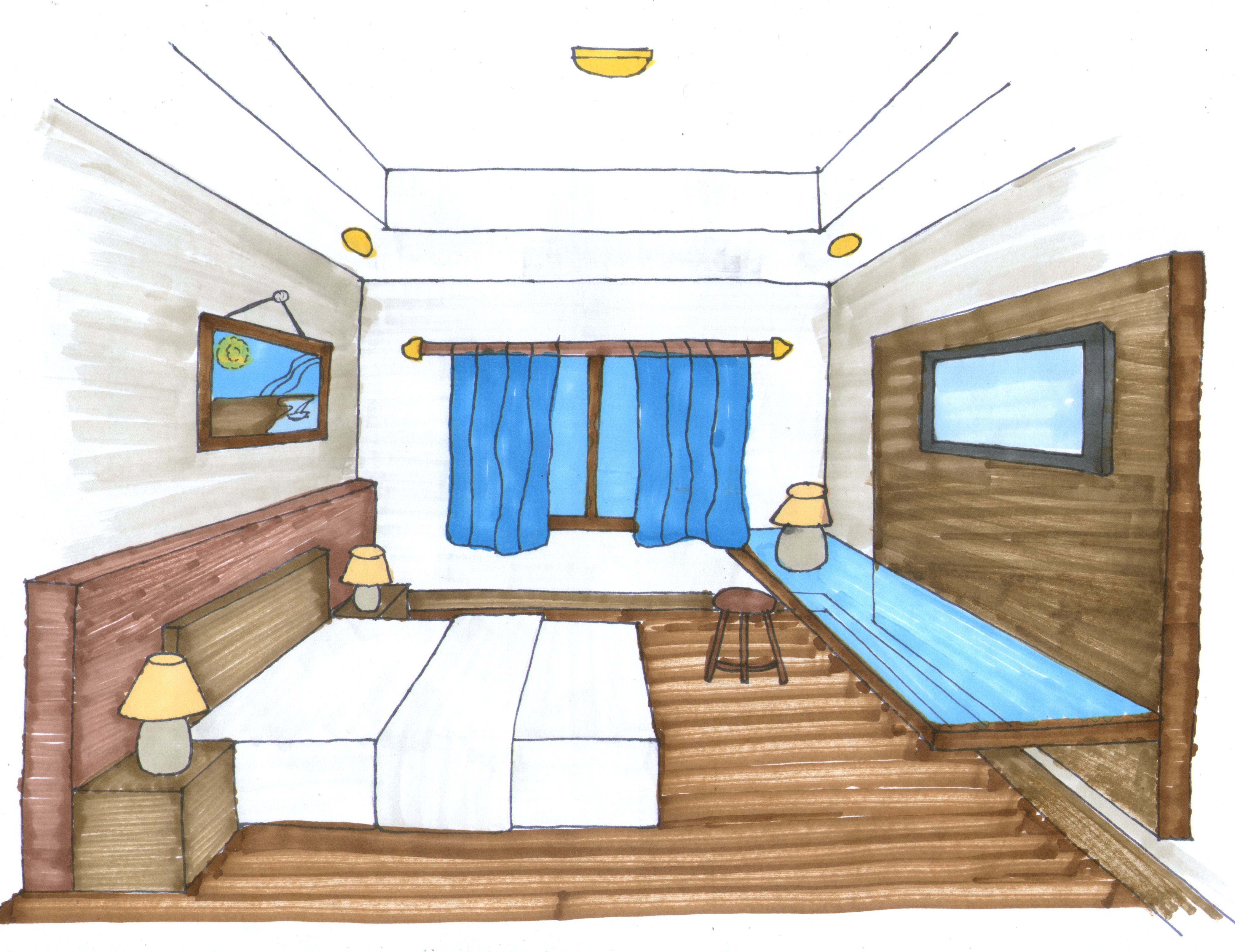 Gambar Prespektif Interior Kamar Tidur Interior Rumah